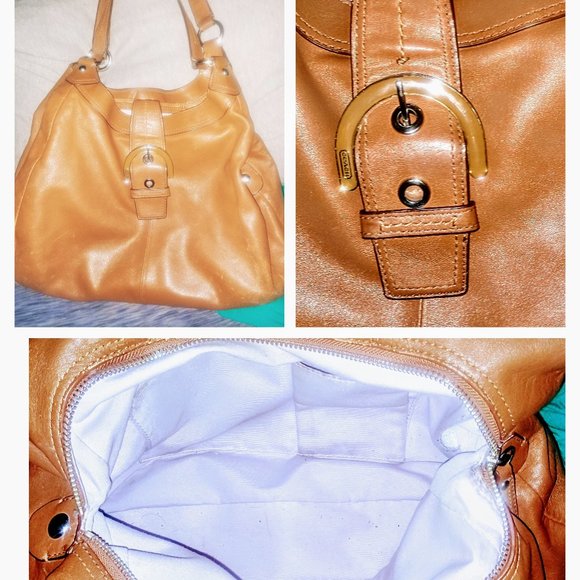 COACH MADISON LYNN SOHO BROWN LEATHER BOHO BAG Madis
